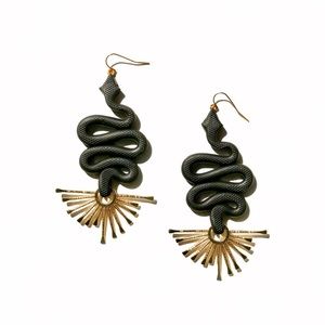 Medusa Snake Clay Earrings | Black | Meesha Farzaneh